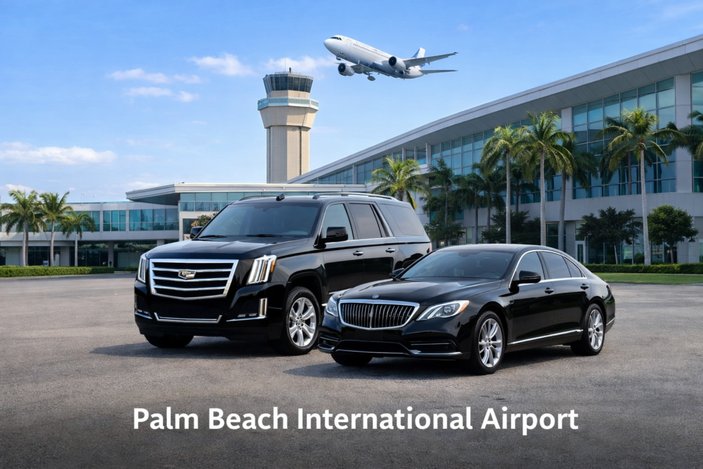 Luxury cars at Palm Beach Airport by West Palm Beach Car & Limo